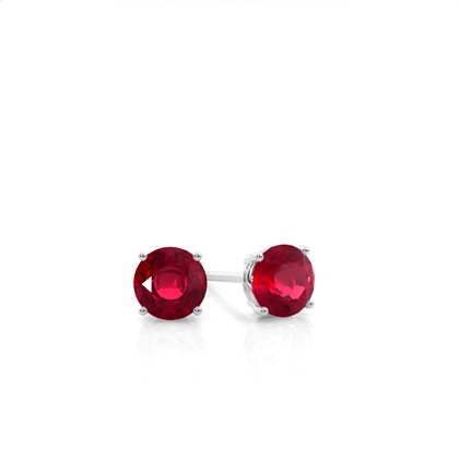 Prong Setting Ruby Stud Earrings