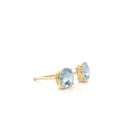 Aquamarin-Ohrstecker in Krappenfassung