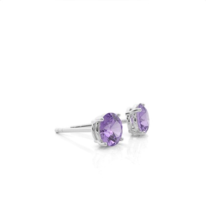 Amethyst-Ohrstecker in Krappenfassung