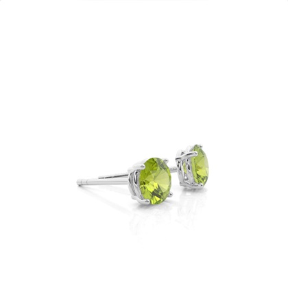 Peridot-Ohrstecker in Krappenfassung