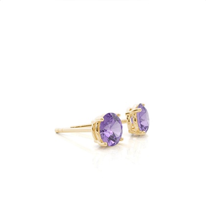 Amethyst-Ohrstecker in Krappenfassung