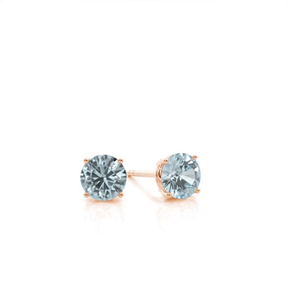 Prong Setting Aquamarine Stud Earrings