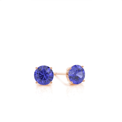Prong Setting Tanzanite Stud Earrings