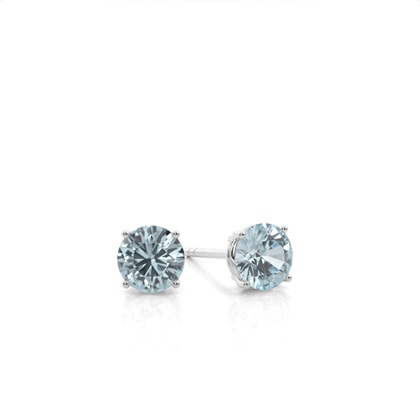 Prong Setting Aquamarine Stud Earrings