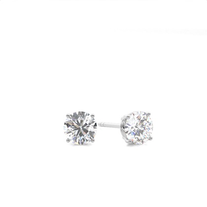 White Gold Stud Diamond Earrings