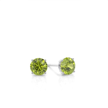 Prong Setting Peridot Stud Earrings