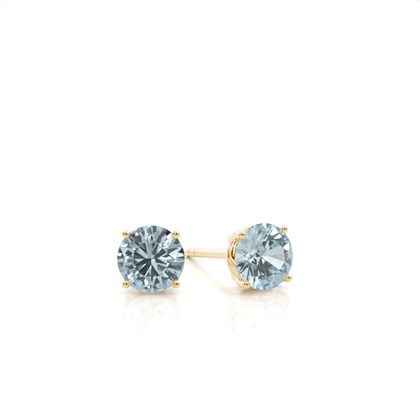 Prong Setting Aquamarine Stud Earrings