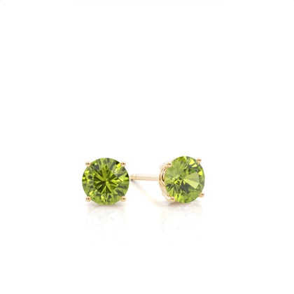 Prong Setting Peridot Stud Earrings