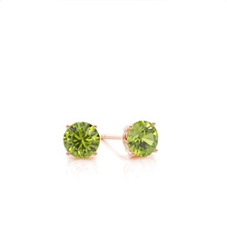 Prong Setting Peridot Stud Earrings