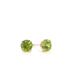 Prong Setting Peridot Stud Earrings