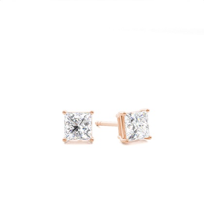 Princess Cut Diamond Earrings 
