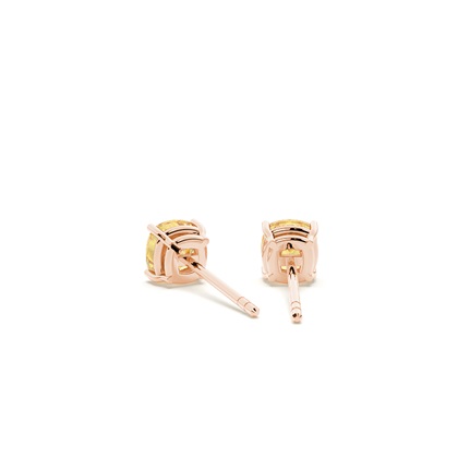 Gelbe Diamant Ohrstecker in Krappenfassung