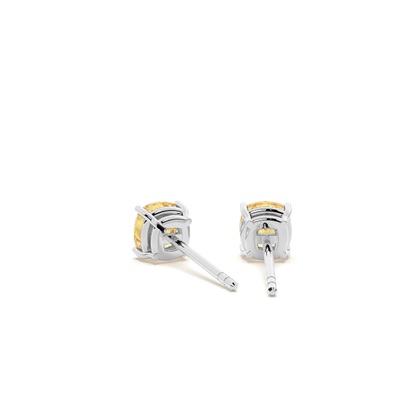 Kissen Platin Gelber Diamant Ohrringe