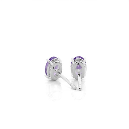 Amethyst-Ohrstecker in Krappenfassung