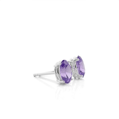 Amethyst-Ohrstecker in Krappenfassung