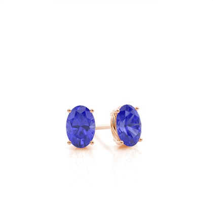 Prong Setting Tanzanite Stud Earrings