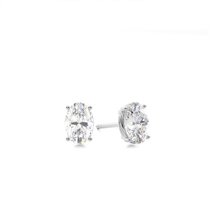 Oval Diamond Earrings
