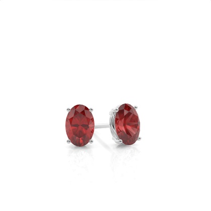 Prong Setting Garnet Stud Earrings
