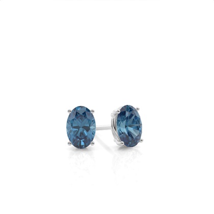 Prong Setting Blue Topaz Stud Earrings