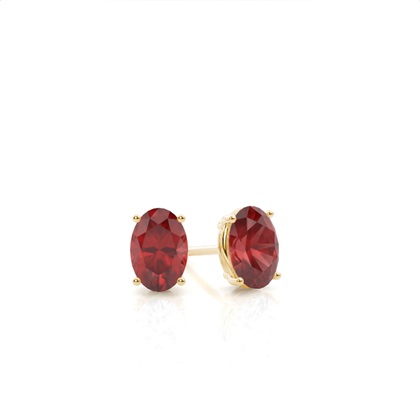 Prong Setting Garnet Stud Earrings