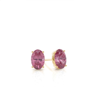 Prong Setting Pink Tourmaline Stud Earrings