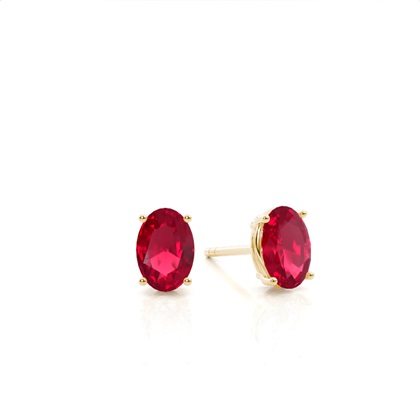 Prong Setting Ruby Stud Earrings