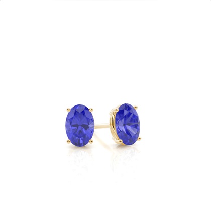 Prong Setting Tanzanite Stud Earrings