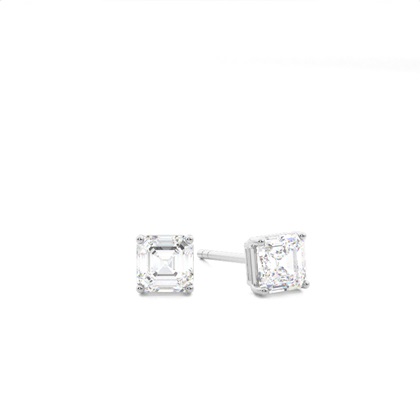 Asscher Cut Diamond Earring