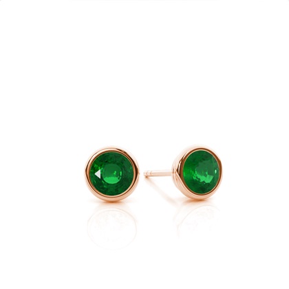 Rose Gold Emerald Diamond Earrings Diamond