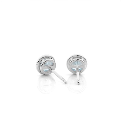 Lunette Fassung Aquamarin Ohrstecker