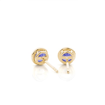 Lunette Fassung Tansanit Ohrstecker