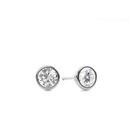 Bezel Setting Diamond Stud Earrings