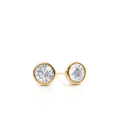 Bezel Setting Moissanite Stud Earrings