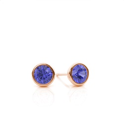 Bezel Setting Tanzanite Stud Earrings