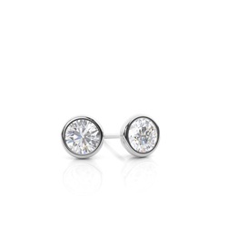 Bezel Setting Moissanite Stud Earrings