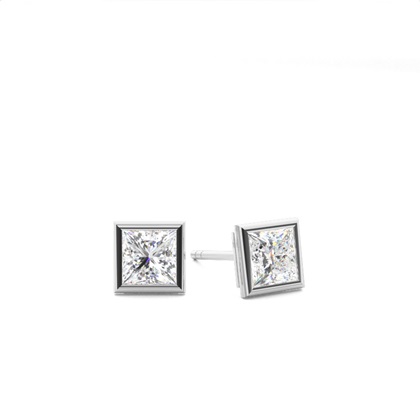 Princess Cut Diamond Earrings 