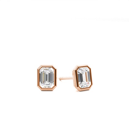 Bezel Setting Diamond Stud Earrings