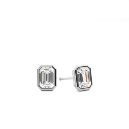 Bezel Setting Diamond Stud Earrings