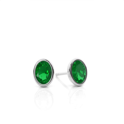 Oval Emerald Earrings Diamond