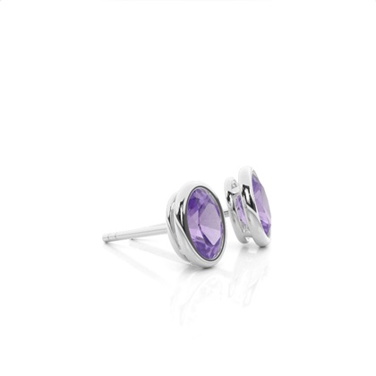 Lunette Fassung Amethyst Ohrstecker
