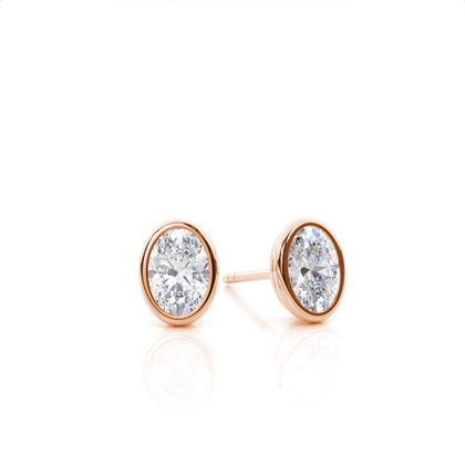Bezel Setting Moissanite Stud Earrings