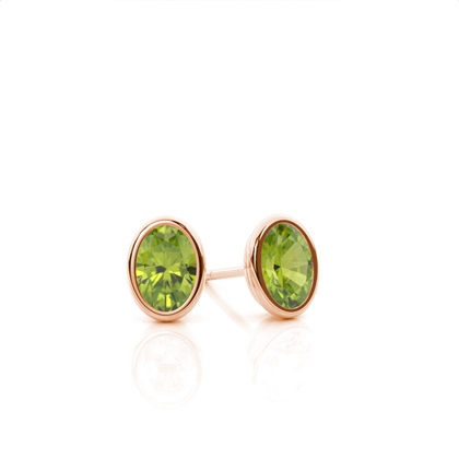 Bezel Setting Peridot Stud Earrings