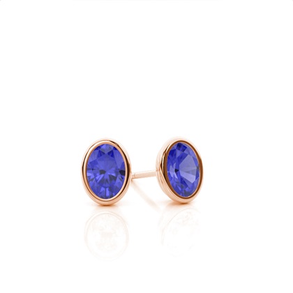 Bezel Setting Tanzanite Stud Earrings