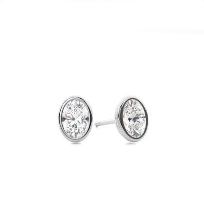 Oval Diamond Earrings