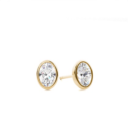 Bezel Setting Diamond Stud Earrings
