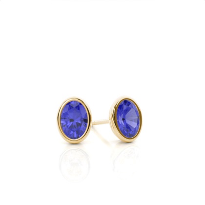 Bezel Setting Tanzanite Stud Earrings
