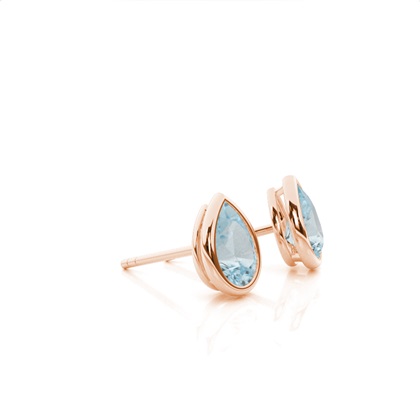 Lunette Fassung Aquamarin Ohrstecker