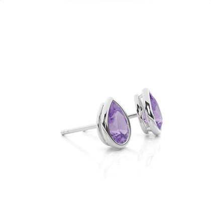 Lunette Fassung Amethyst Ohrstecker