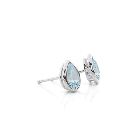 Lunette Fassung Aquamarin Ohrstecker