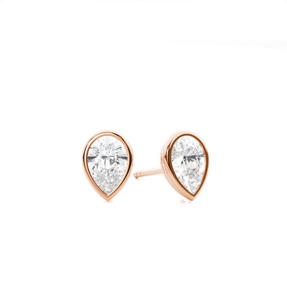 Bezel Setting Diamond Stud Earrings